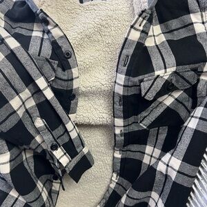Men's Black and Gray Plaid Military Jacket
